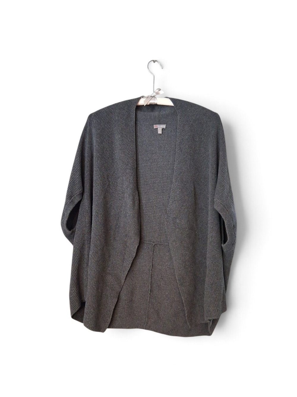 Open-Front Gray Knit Women’s Cardigan Sweater Sleeveless Med.